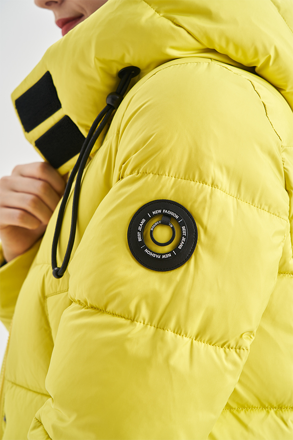 FODARLLOY Women's Winter Down Coats Jacket Black Women's Zipper Slim Hooded Coat Female Warm Parkas Long Puffer Jacket