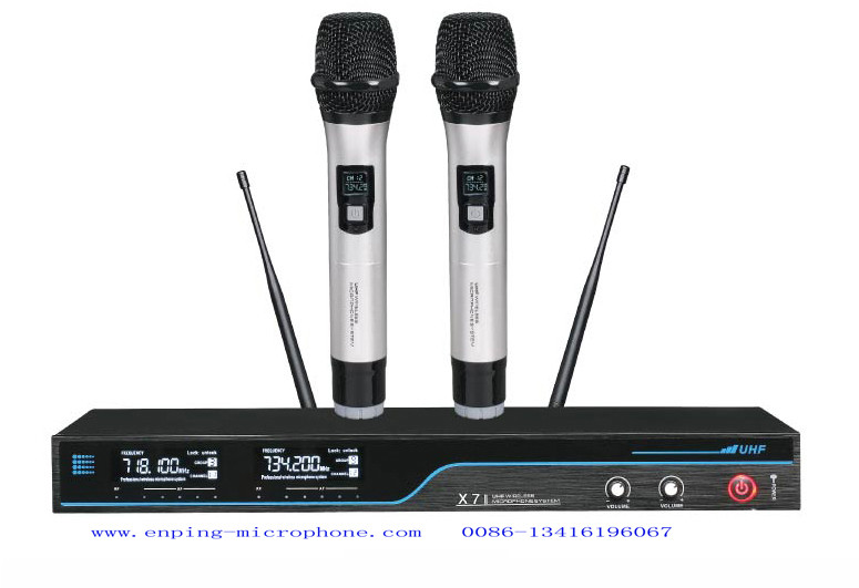 X10 fixed frequency wireless microphone system UHF Dual channel rack mountable very low price