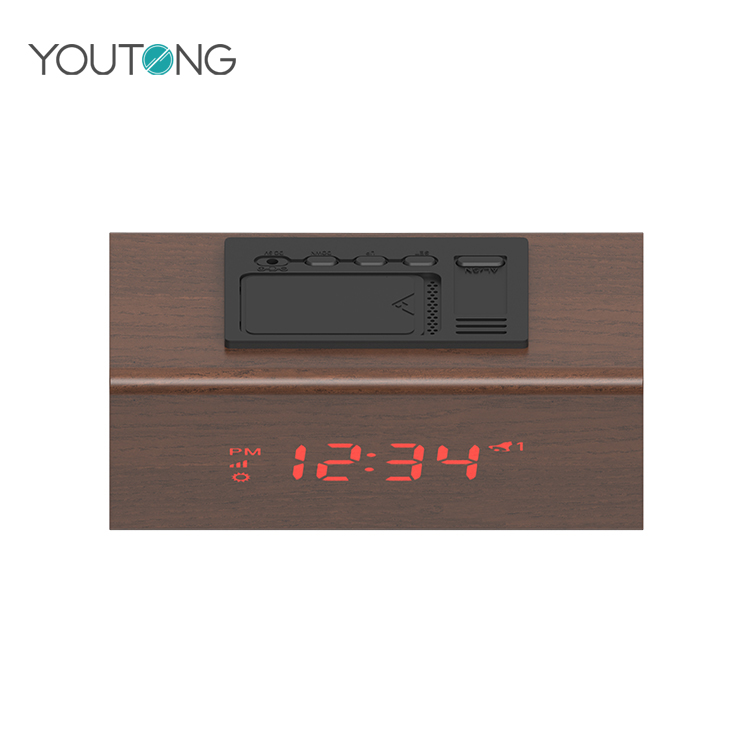 Household Electric Alarm Wooden Triangle Clock Led Alarm Clock With Calendar