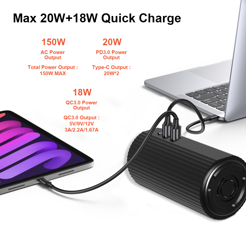 Dc 12V To Ac 220V 150 Watt Car Inverter Car Cigarette Lighter Power Inverter Customized