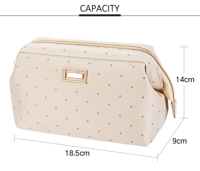 Waterproof Fashion Black Polyester Cosmetic Bag