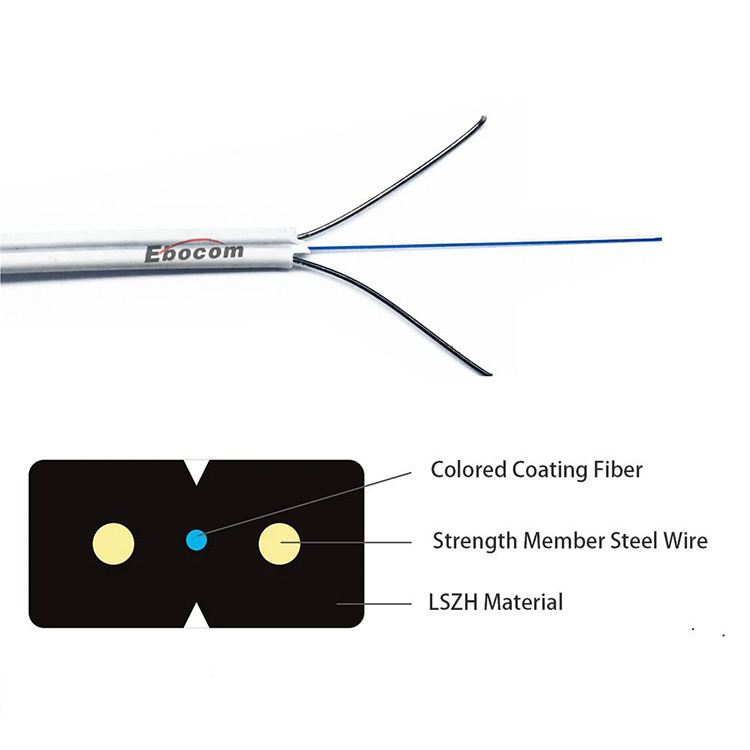 Indoor FTTH Drop Cable Single/Multi Mode 1core 2core GJXH GJXFH Optical Cable