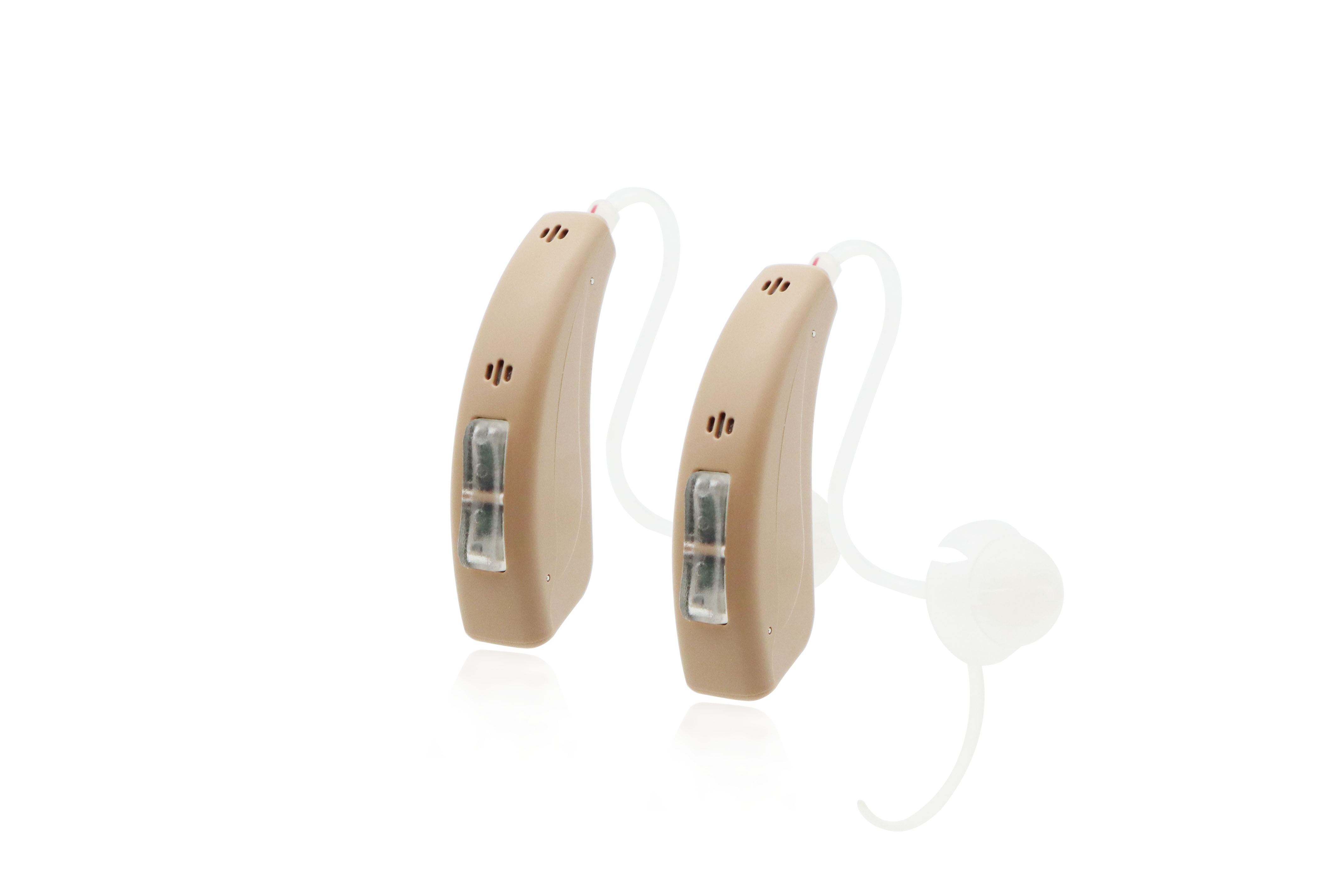 Grey Rechargeable Bluetooth Hearing Aids For Profound Sensorineural Hearing Loss
