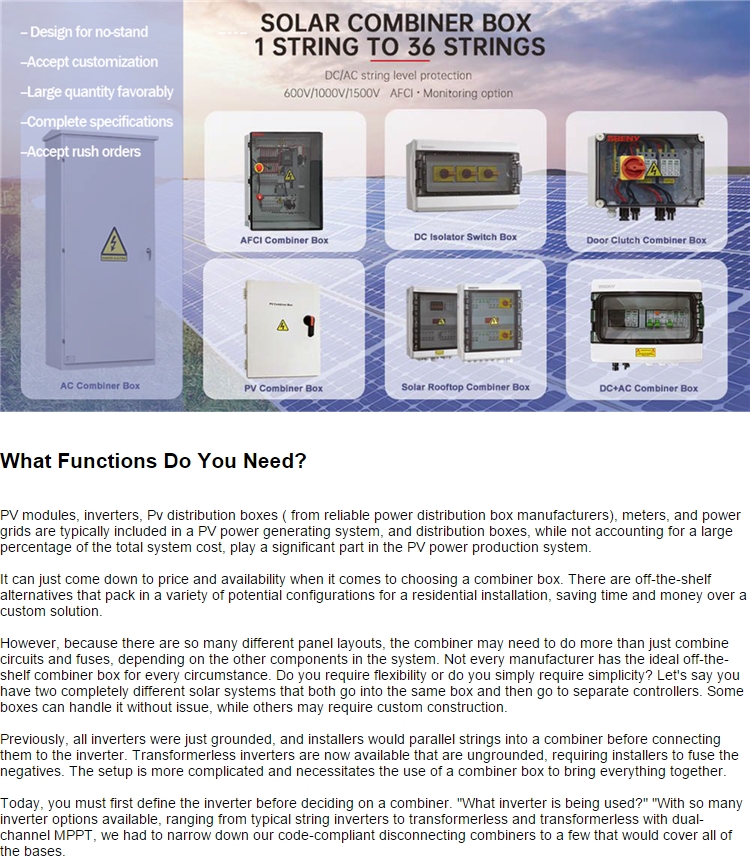 optimize the system structure Pv Waterproof Combiner Solar Junction Box with 3 Years Warranty