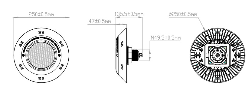 12W VDE Waterproof LED Pool Lights 1100LM FCC Wall Mounted Pool Lights
