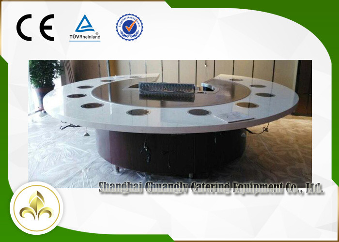 Fish Shellfish Vegetable Hibachi Japanese Grill Table With Fume Precipitator