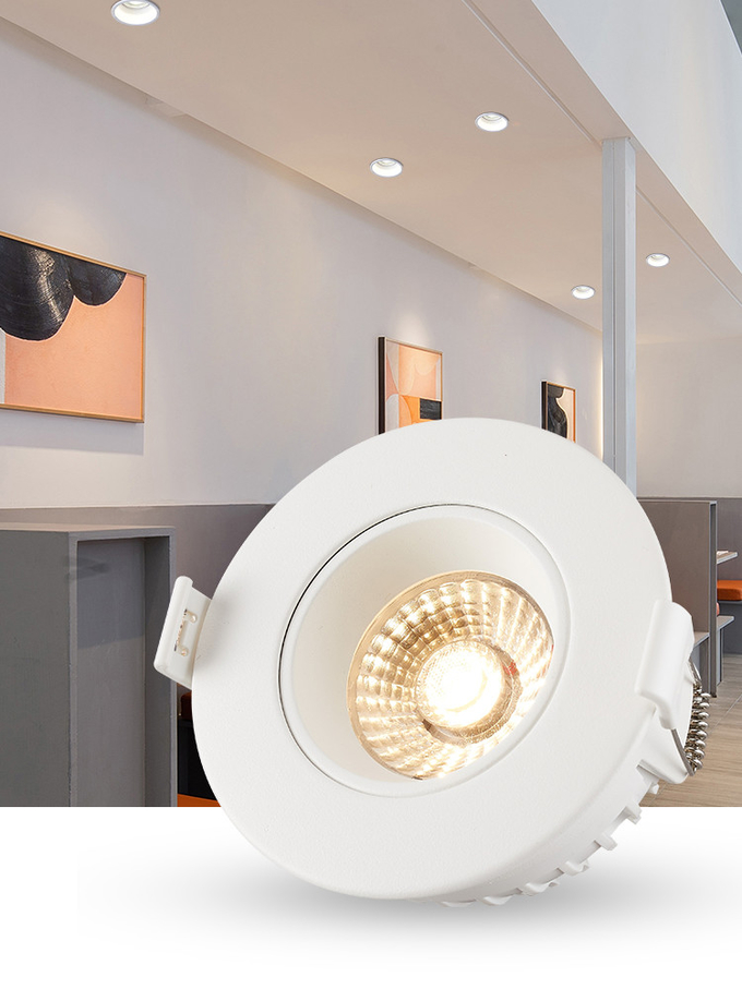 Practical Ra95 LED Downlight Tilt Dimmable , Fliker Free 8W COB LED Downlight