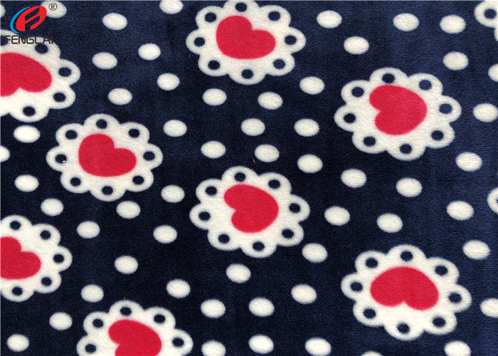 Brushed Printed Velvet Velour Fabric 95% Polyester 5% Spandex For Baby Blanket