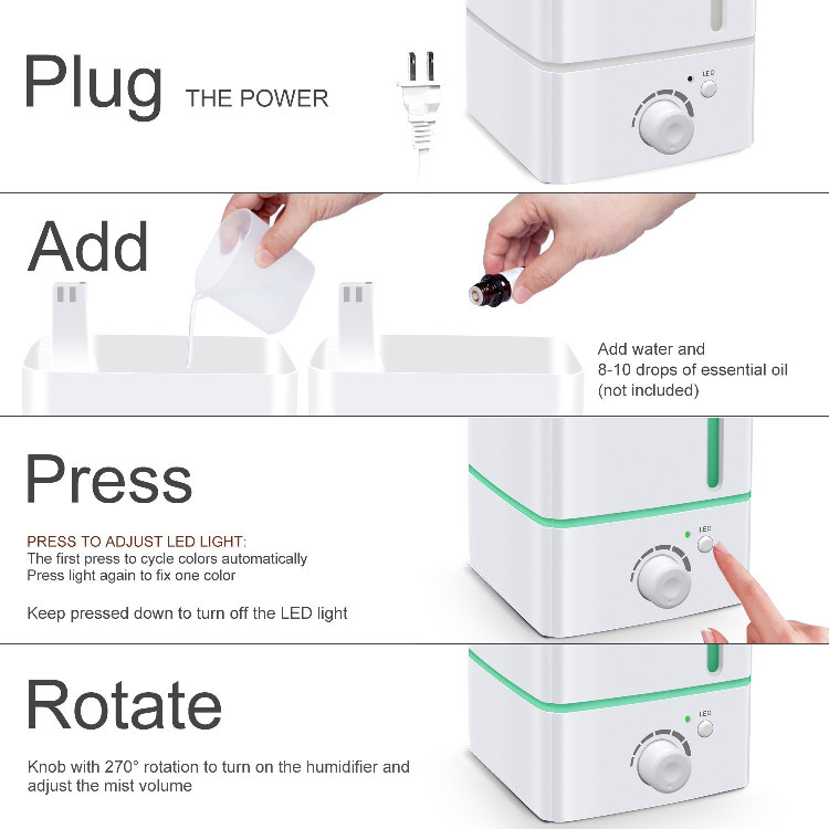 Home Use 1500ml Plastic Cool Mist Aroma Diffuser