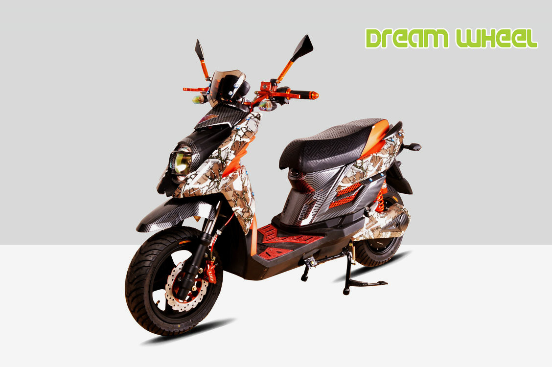 Two Wheels Electric Pedal Moped Scooter 55km/H 1000W 72V Battery
