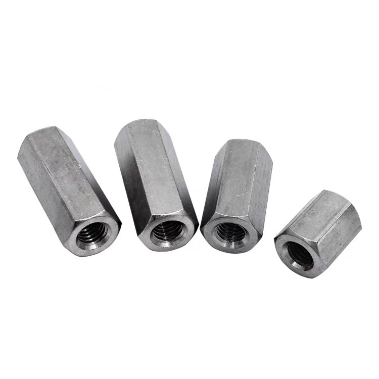 White Zinc Plated Hexagon Head Coupling Nut with Thickened Design and Steel Material