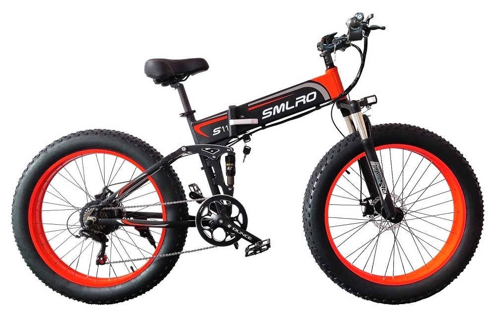 1KW 26 Inch Fat Tire Electric Bike 31MPH With 70-80Nm Torque