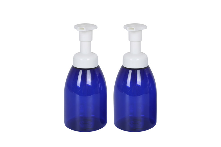 Dark Blue PET Foam Hair Care Bottle Pump Bottle 350ml For Skincare Packaging Soap