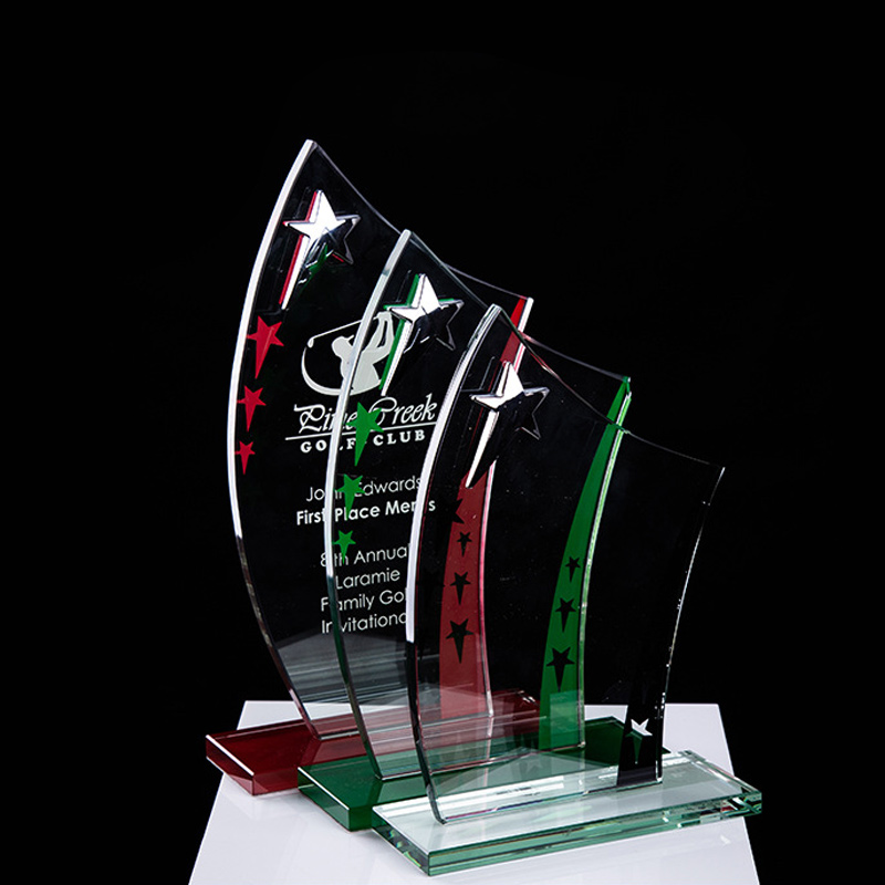 Encourage Souvenir Plastic Crystal Trophy Cup With Laser Engraving