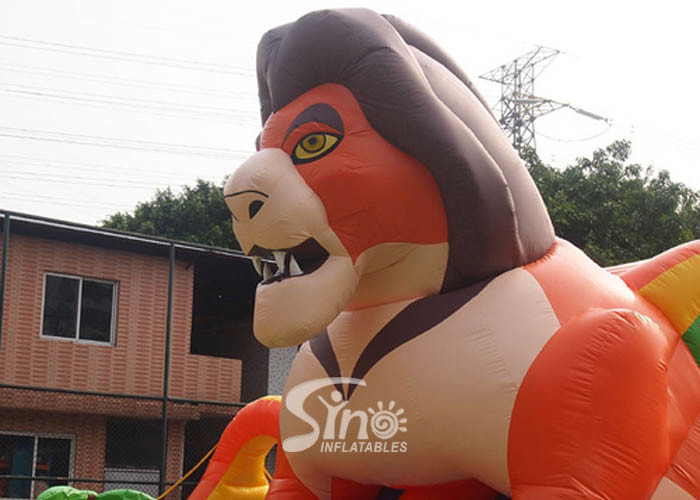 9x9m outdoor big jungle lion kids inflatable fun park with slide for fun parties from Sino Inflatables