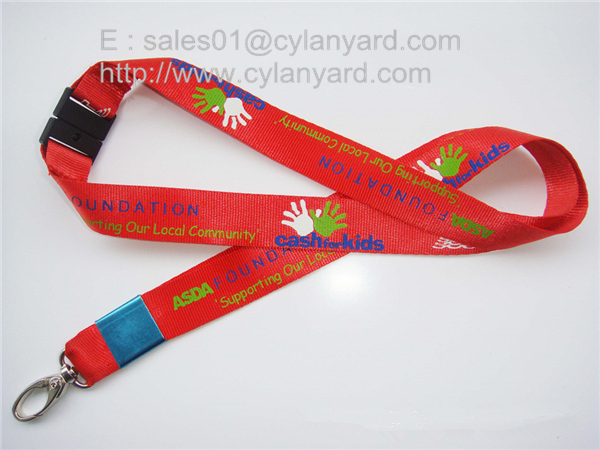 polyester lanyards with metal sheet crimp