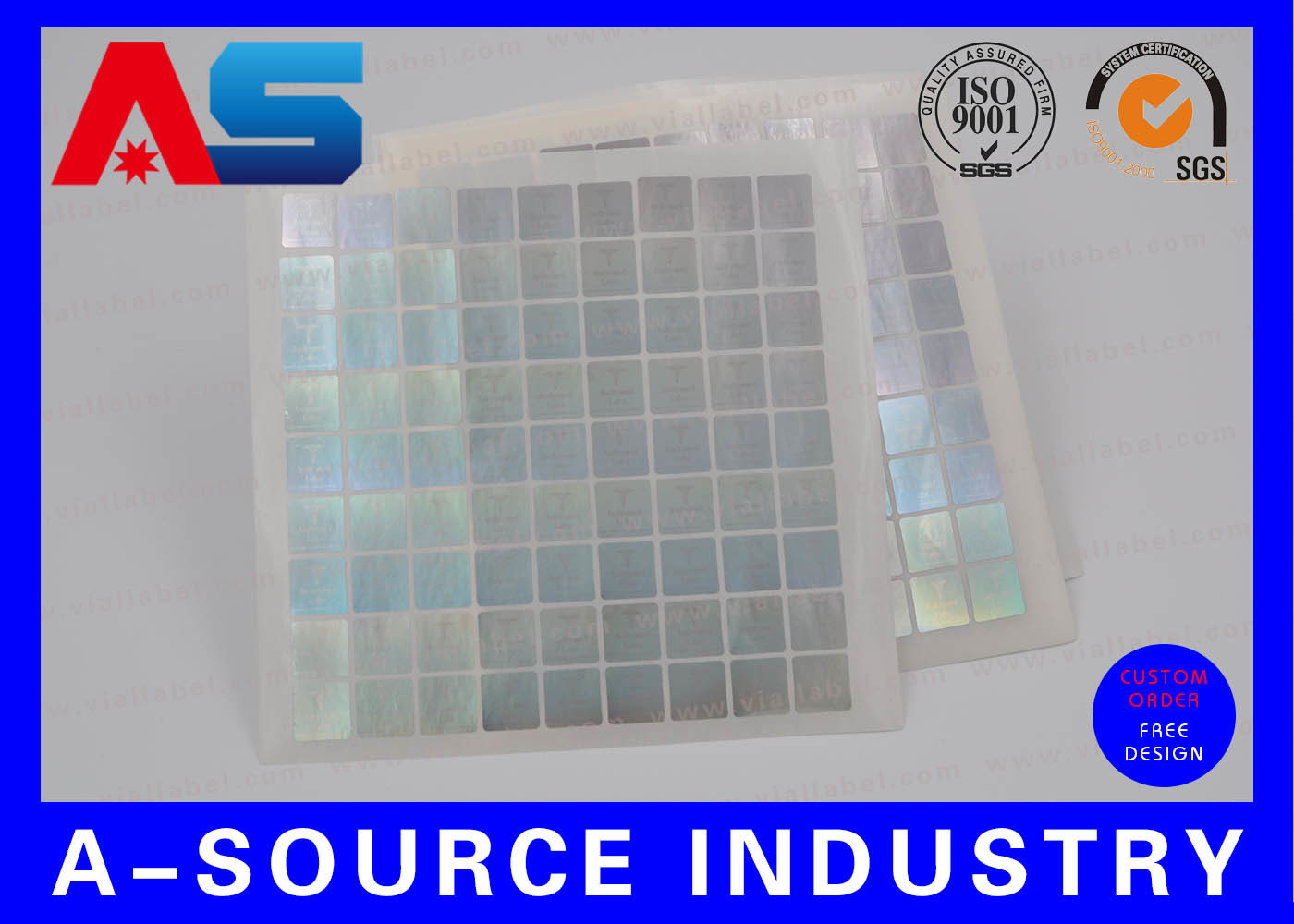 Tamper Evident 3D Custom Holographic Stickers for Peptide label box packaging anti fake hologram sticker
