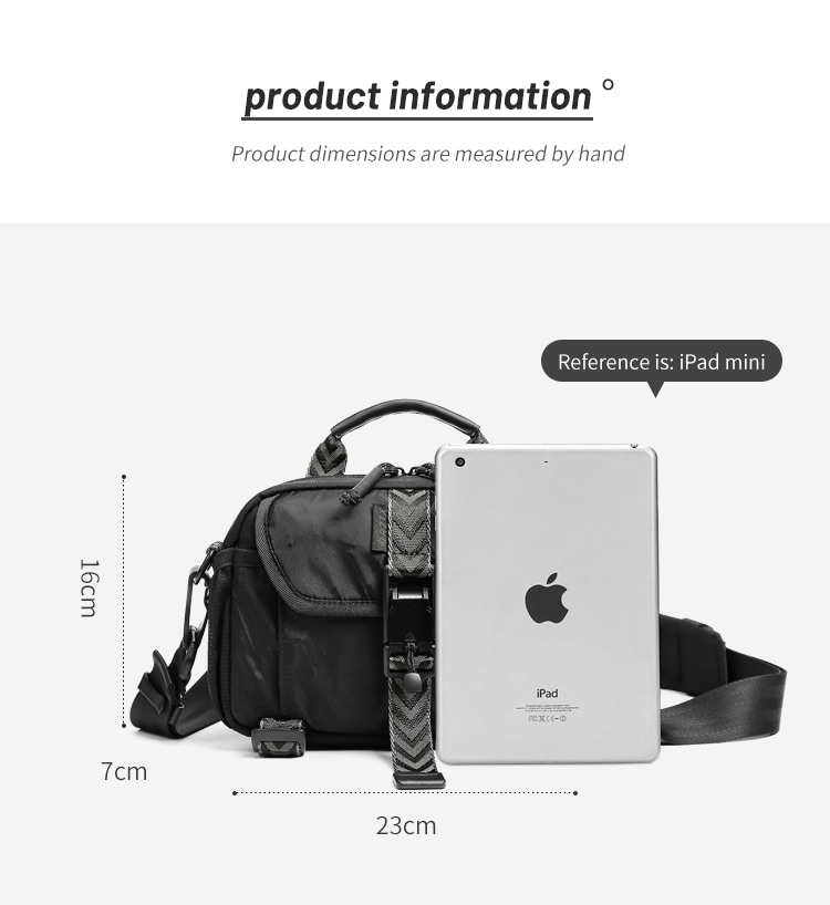 Waterproof 3L Mens Messenger Bag Single Strap Shoulder Handbags 23*7*16cm