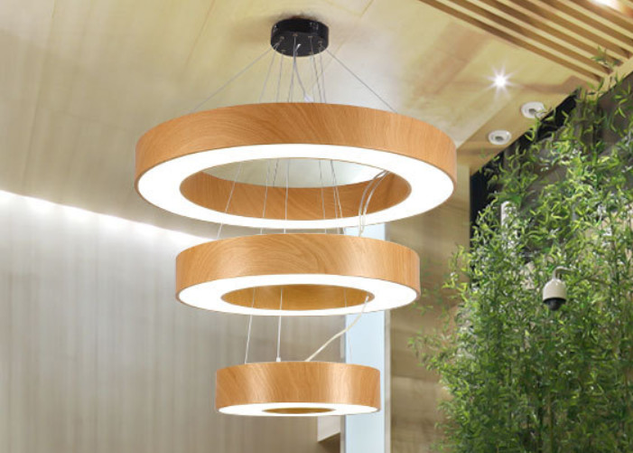 Circle Ring Commercial Pendant Lighting Fixtures , 36W 1000mm Round LED Ceiling Light
