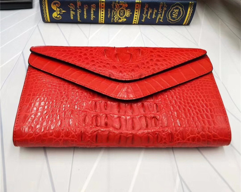 Fashion Genuine Crocodile Skin Female Women Small Envelop Purse Real Alligator Leather Ladies Single Cross Shoulder Bag