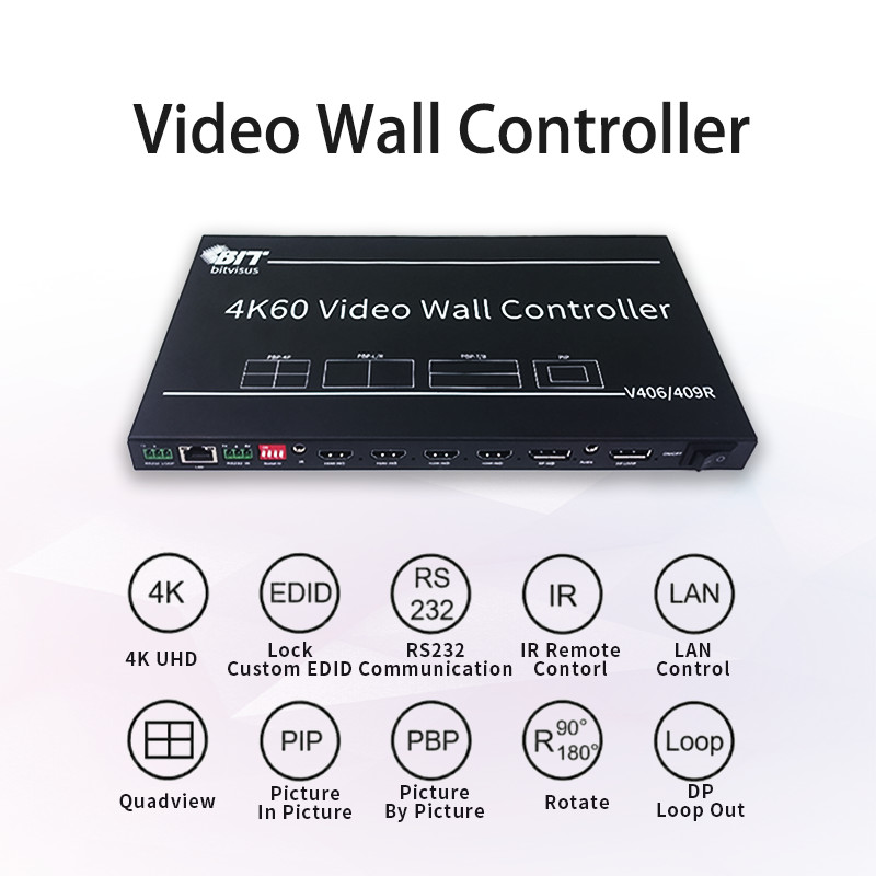 Audio Video Wall Controller 4K 8K HDMI Wall Projector 1x3 3x3 2x3 BIT-VWC-409R
