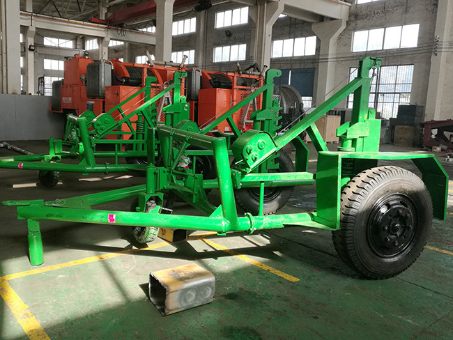 30kN Reel Carrier Trailer Transmission Line Stringing Tools For Cable Drum Hauling Reel
