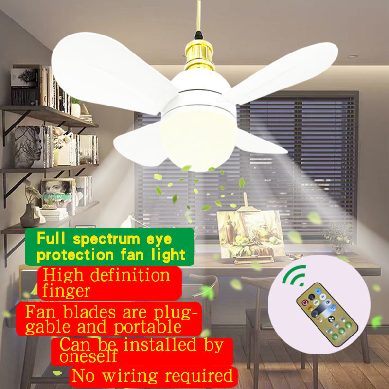 Ceiling Fan With Light, Modern Remote Control Closed Low Profile Ceiling Fan With Light