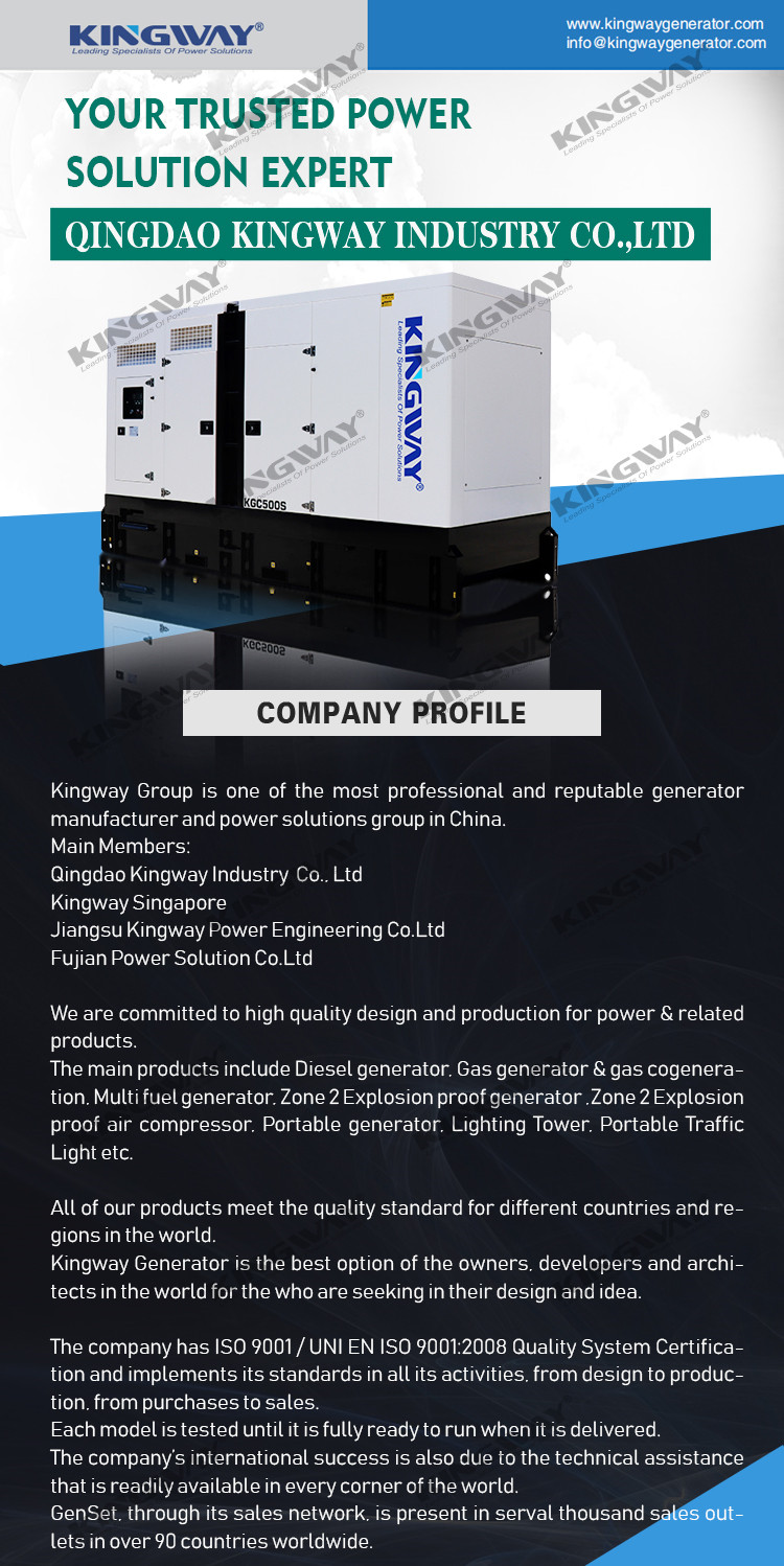 Kingway 50KVA 80KVA 100KVA CNG NG Certificate Silent Single phase Three phase Compress Natural Gas Generator Set
