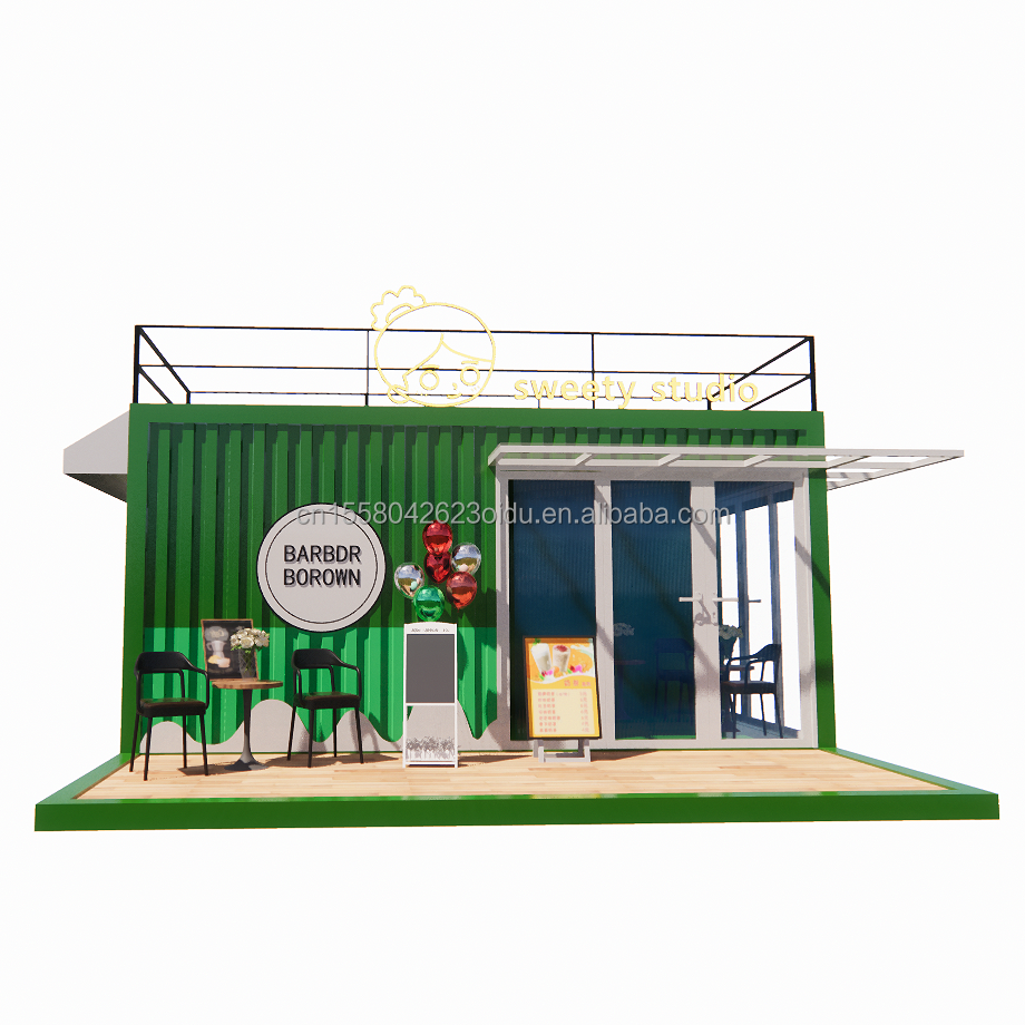 50/75/100mm Wave Sandwich Panel Wall 20ft Portable Container Clothing Store Prefabricated Mobile Store Pop Up Retail Store