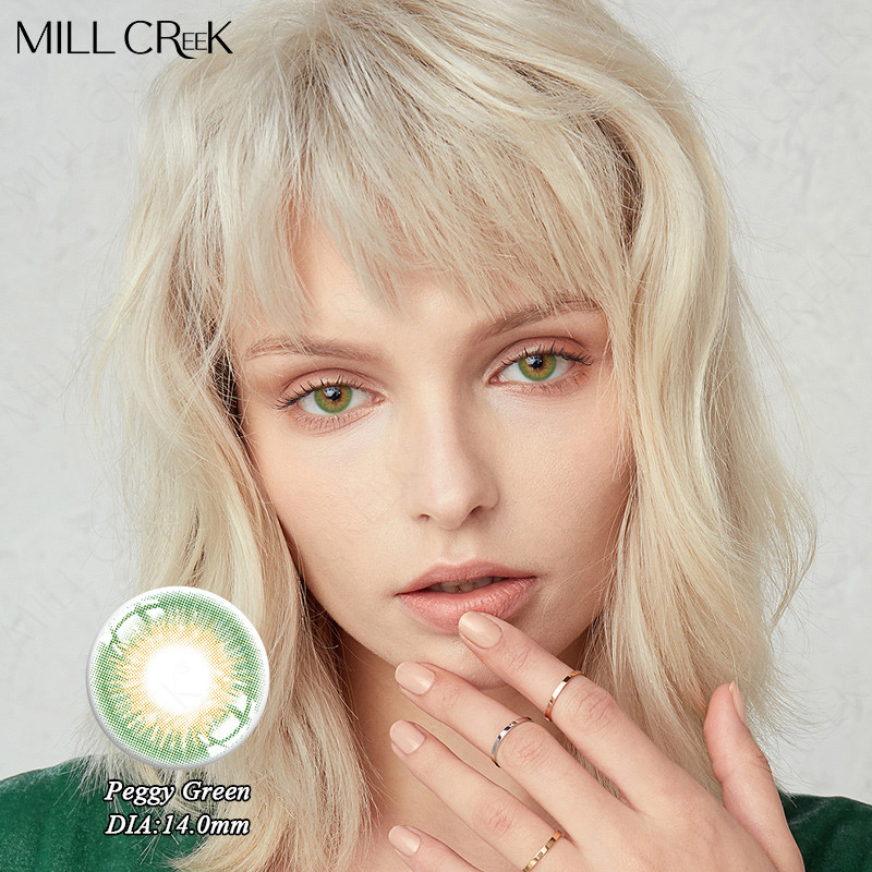 Big Diameter Colored 14mm Contact Lens Peggy Gray Blue Green For Halloween