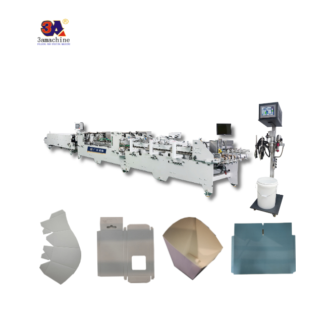 Maximum Paper Width 2 800mm Bottom Folding Box Folder Gluer with Flexo-Printing