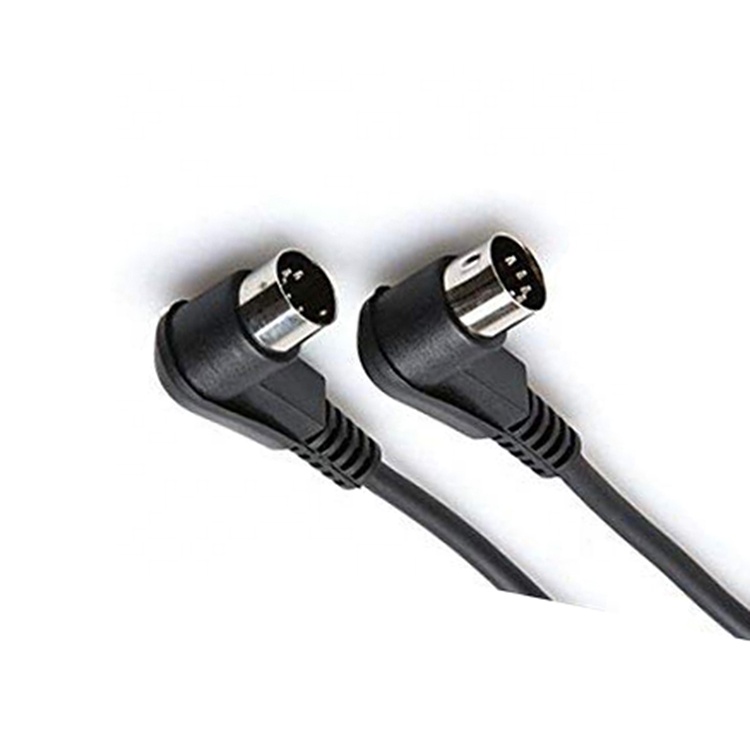 1m 2m 3m Shield Right Angle Male to Male 5 Pin Din Connector MIDI Extension Cable
