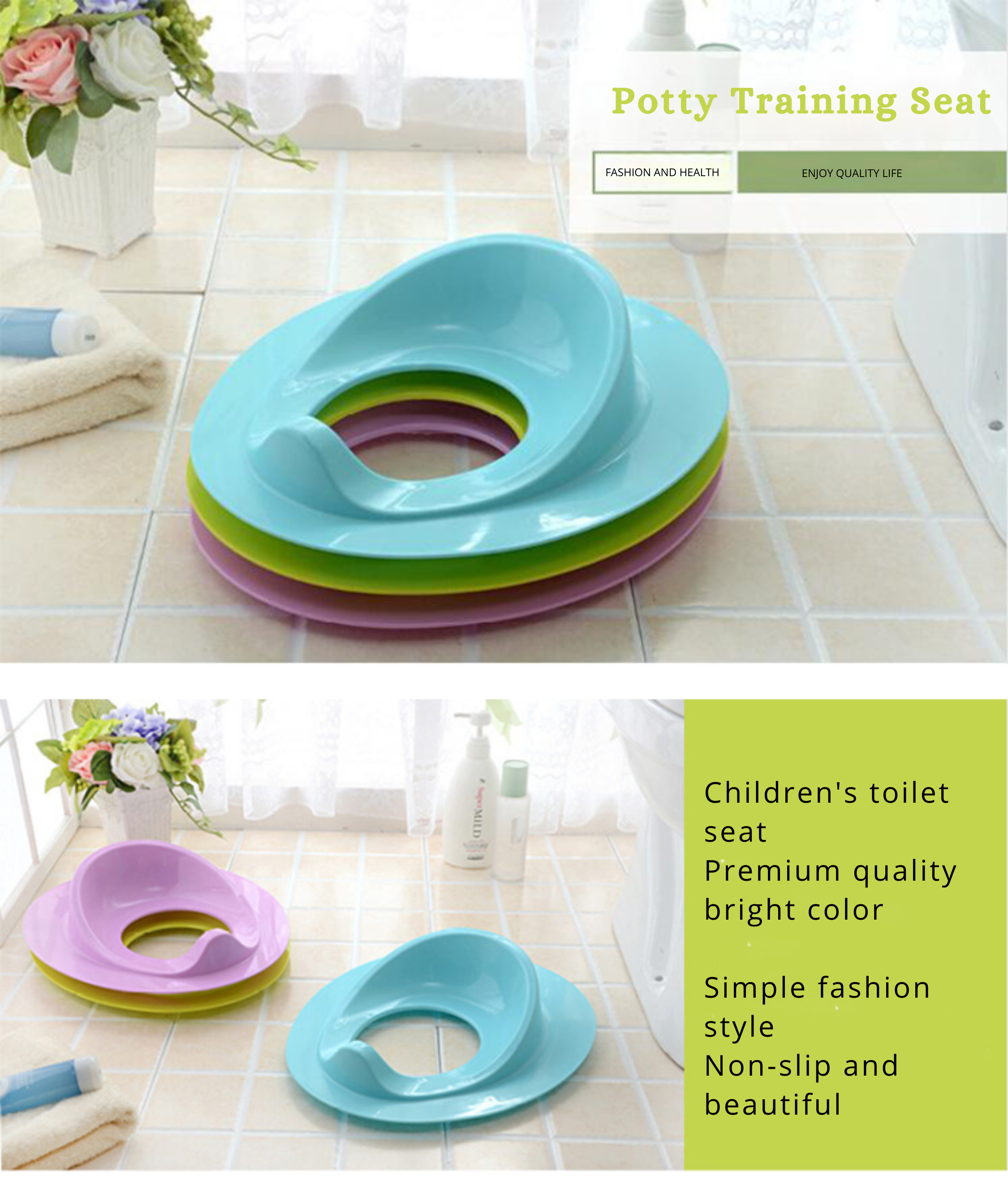 Sturdy Material Childrens Potty Seats Kids Toilet Seat Non Slip