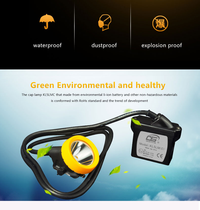 High qualtiy KL5LM(C) Aluminum charger led cord miner cap lamp