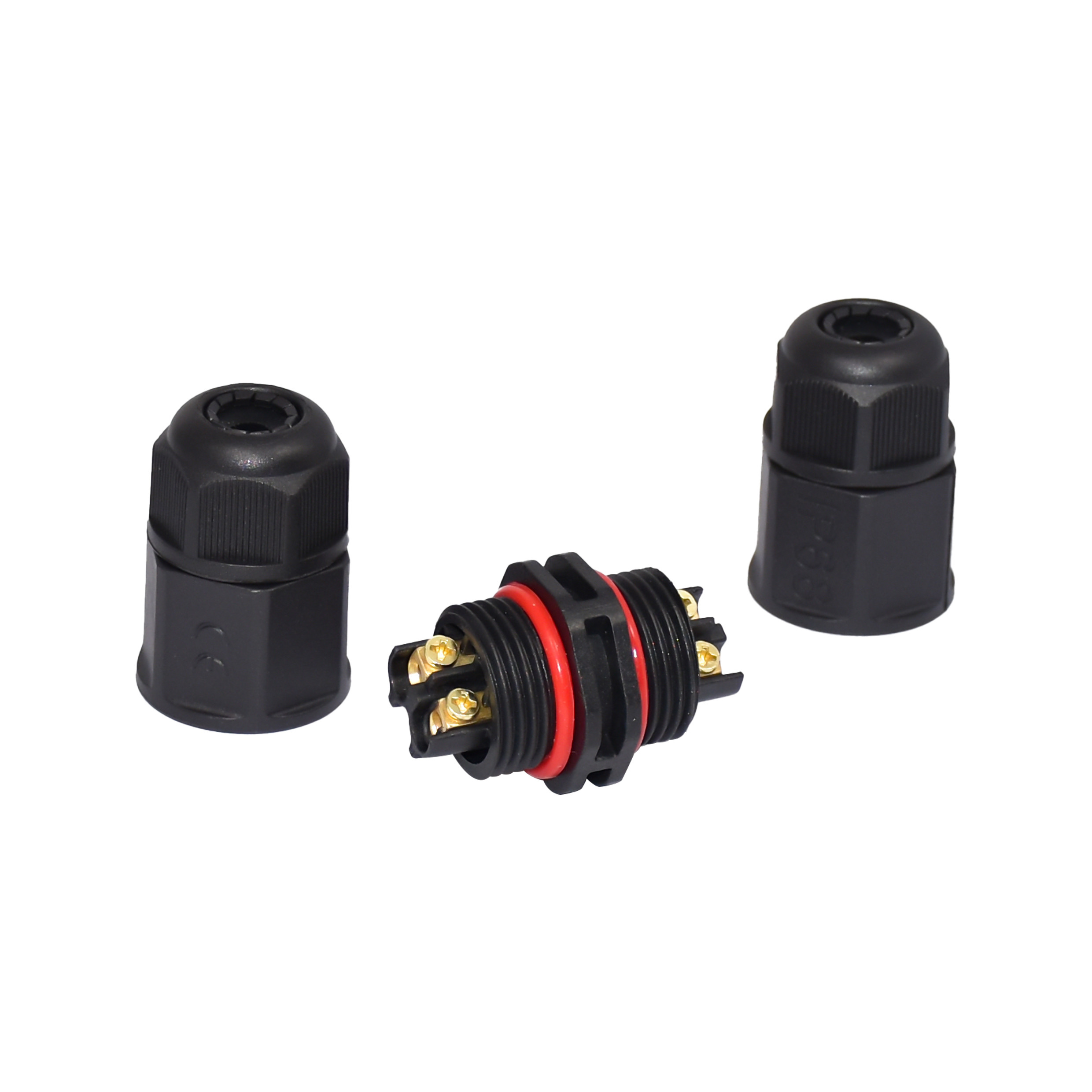 IP68 Rubber AC DC M20 2 Pin Waterproof Connector For LED Module & Driver