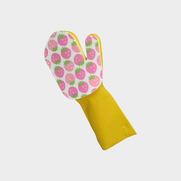 Colorful Cleaning Gloves With Sponge Customized Size With Souring Pad