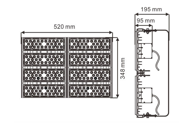 High Efficiency Outdoor LED Flood Lights 400W 56000 Lm 50000 Hours Lifespan