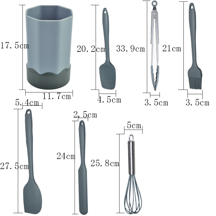 Food Grade Silicone Spatula Kitchenaid Customized 15 Pieces Utensils Set