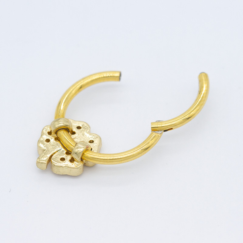 Gold Plated Nose Piercing Jewellery Surgical Steel 10mm Shiny flower