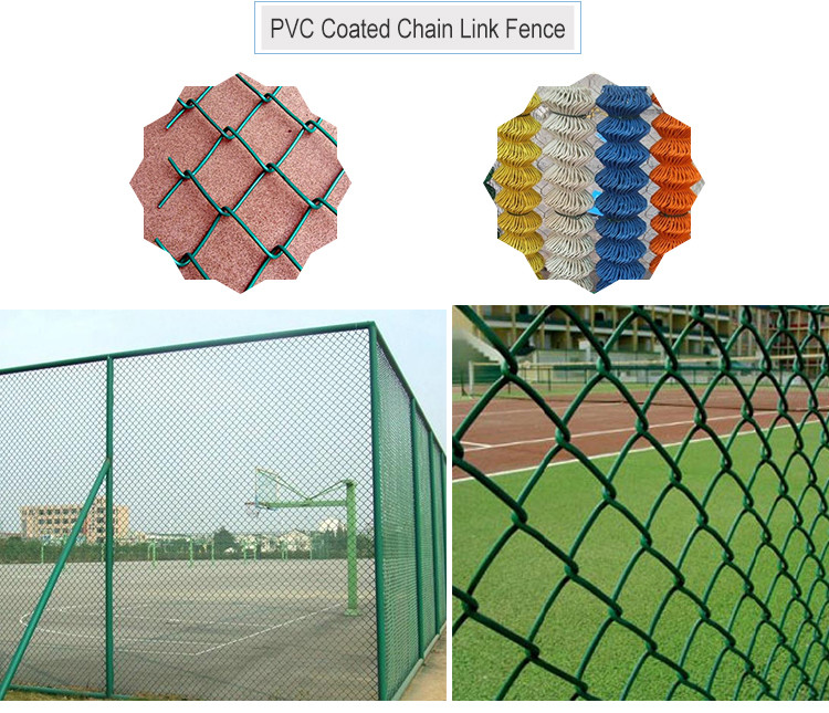Diamond Iron Wire Mesh Panel Chain Link Temporary Fence For Sports Field