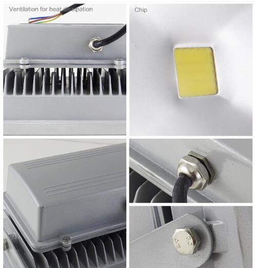 Black / Silver Housing 150W RGB IP65 COB LED Flood Lamp For Garden Lighting