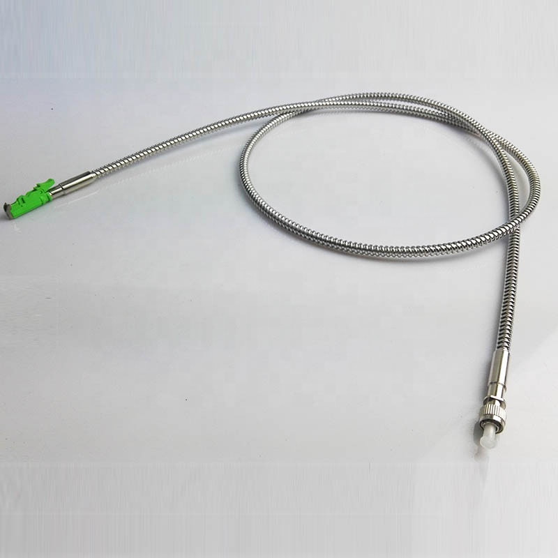 Military / Medical Fiber Optic Network Cable High Power Stainless Steel Armored SMA 905