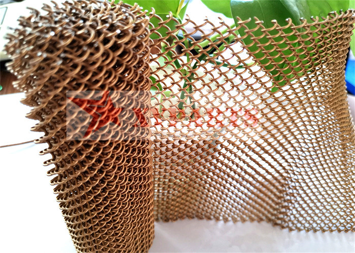 Architectural Aluminum Metal Coil Drapery Mesh For Shopping Malls