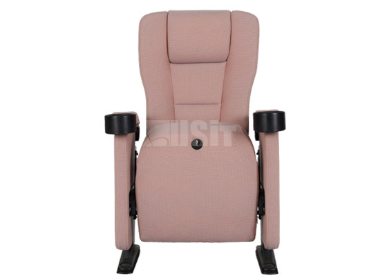 Folding PU Molded Foam Auditorium Theater Seats , Media Room Seating With Big Cup Holder