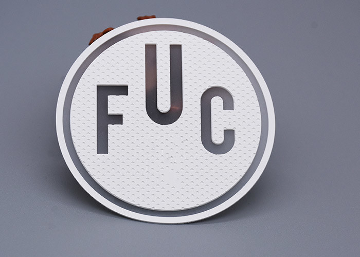 Custom Clothing Silicone Heat Transfer Labels With White Cut Out Logo