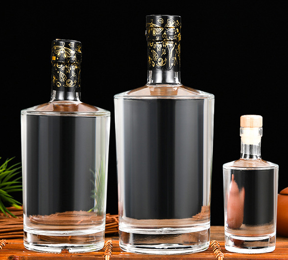 Glass Bottles 500ml 750ml Gin Rum Vodka Whisky Cognac Napoleon Brandy with Custom Size