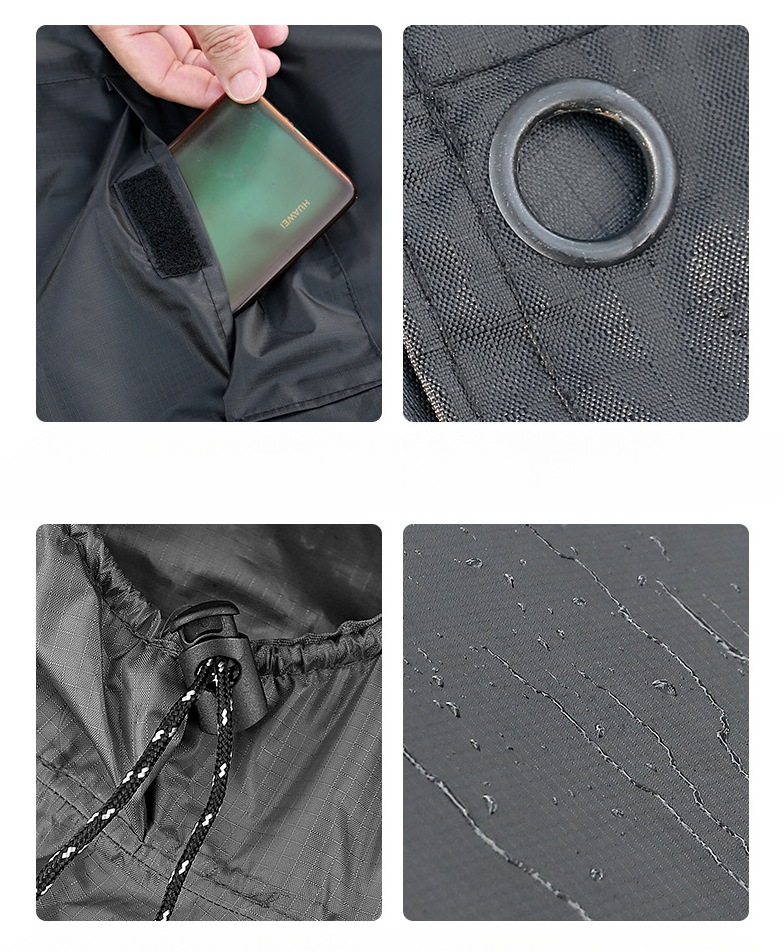 Olive Green OXFORD Fabric Heavy Duty Rain Poncho Comfortable Rainwear