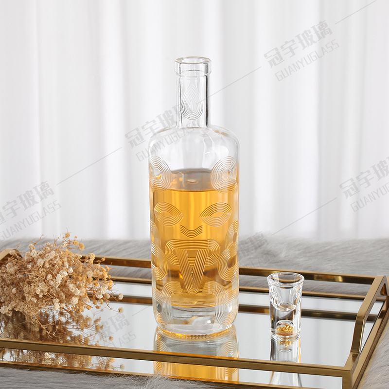 Base Material Whole Bottle Vodka and Brandy Glass Bottle with Screen Printing