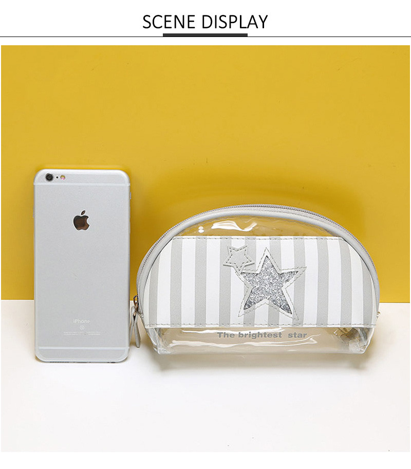 Blank Transparent Shiny Glitter Powder Star Makeup Clutch Bag Women
