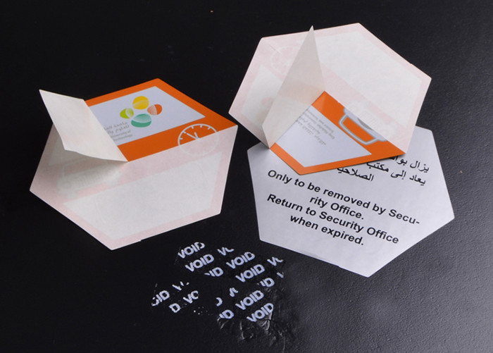 Print custom anti fake self adhesive VOID security label sticker